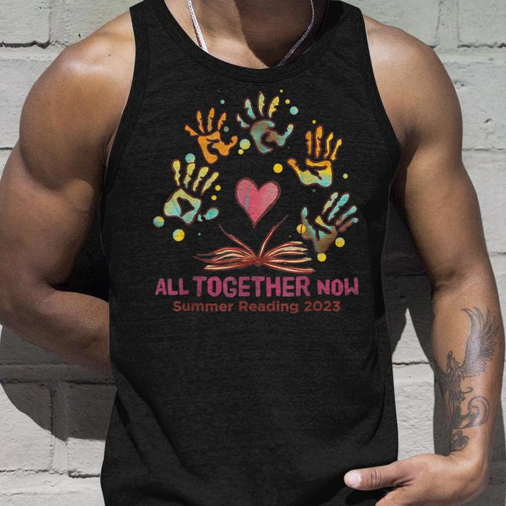 All Together Now Summer Reading 2023 Handprints And Hearts Unisex Tank Top Gifts for Him