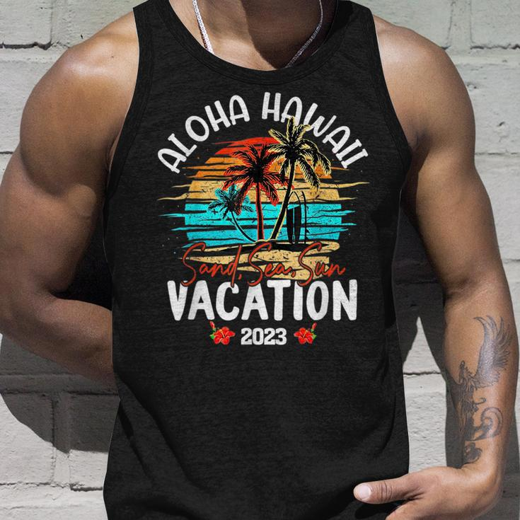 Aloha Hawaii Hawaiian Vacation 2023 Matching Family Group Unisex Tank Top Gifts for Him