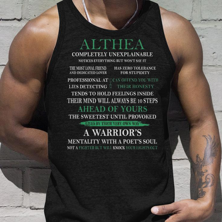 Althea Name Gift Althea Completely Unexplainable Unisex Tank Top Gifts for Him