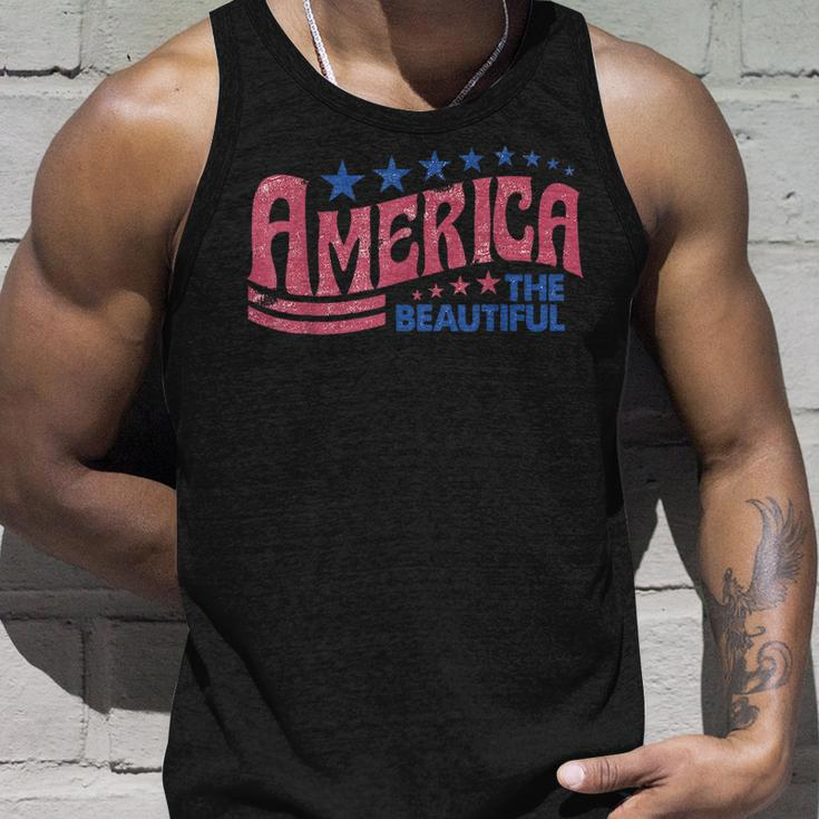 America The Beautiful Retro Vintage American 4Th Of July Unisex Tank Top Gifts for Him