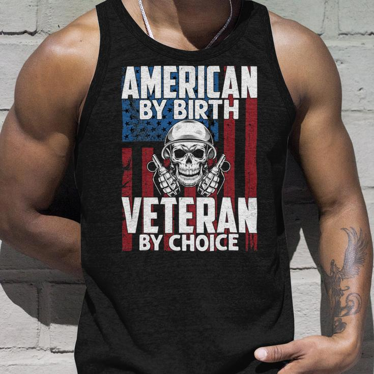 American By Birth Veteran By Choice 19 Unisex Tank Top Gifts for Him