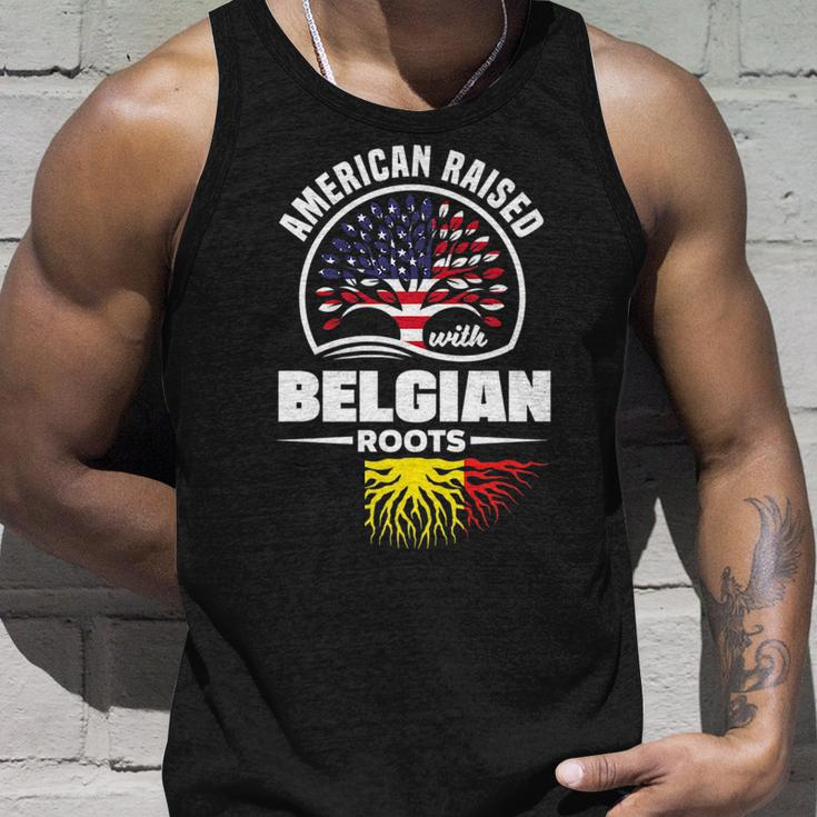 American Raised With Belgian Roots Belgium Belgian Flag Unisex Tank Top Gifts for Him
