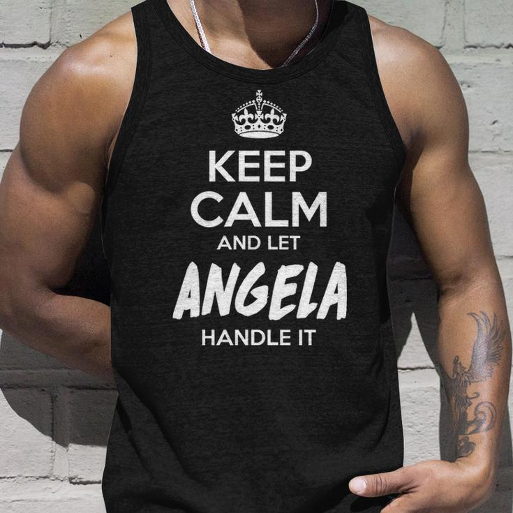 Angela Name Gift Keep Calm And Let Angela Handle It Unisex Tank Top Gifts for Him