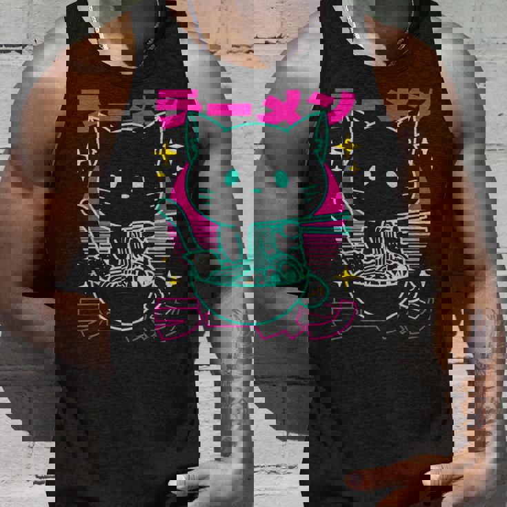 Anime Ramen Cat Retro Japanese Noodles Aesthetic Kawaii Cat Tank Top Gifts for Him