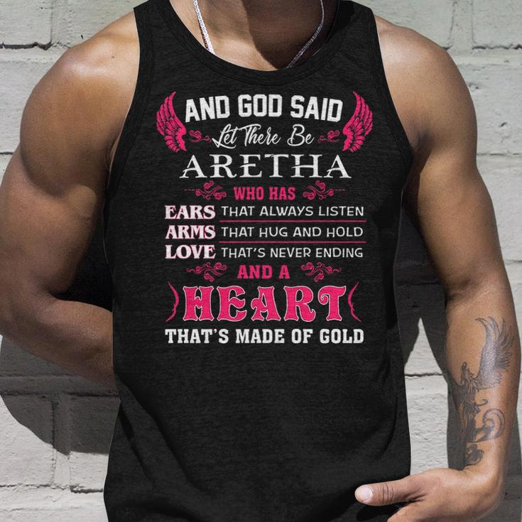 Aretha Name Gift And God Said Let There Be Aretha V2 Unisex Tank Top Gifts for Him