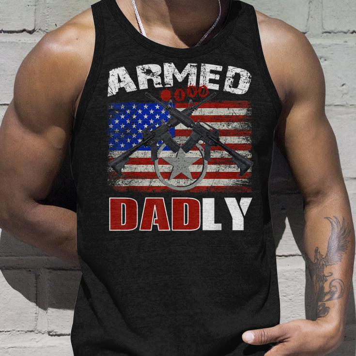 Armed And Dadly Funny 2023 Deadly Father For Fathers Day Unisex Tank Top Gifts for Him