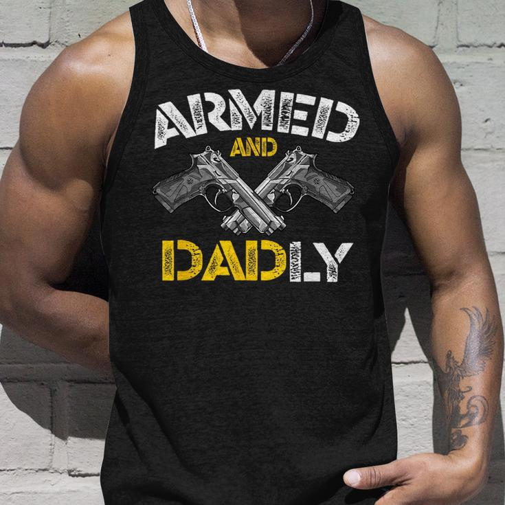 Armed And Dadly Funny Armed And Deadly Dad Fathers Day Unisex Tank Top Gifts for Him