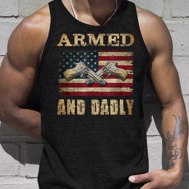 Armed And Dadly Funny Deadly Father For Fathers Day Unisex Tank Top Gifts for Him