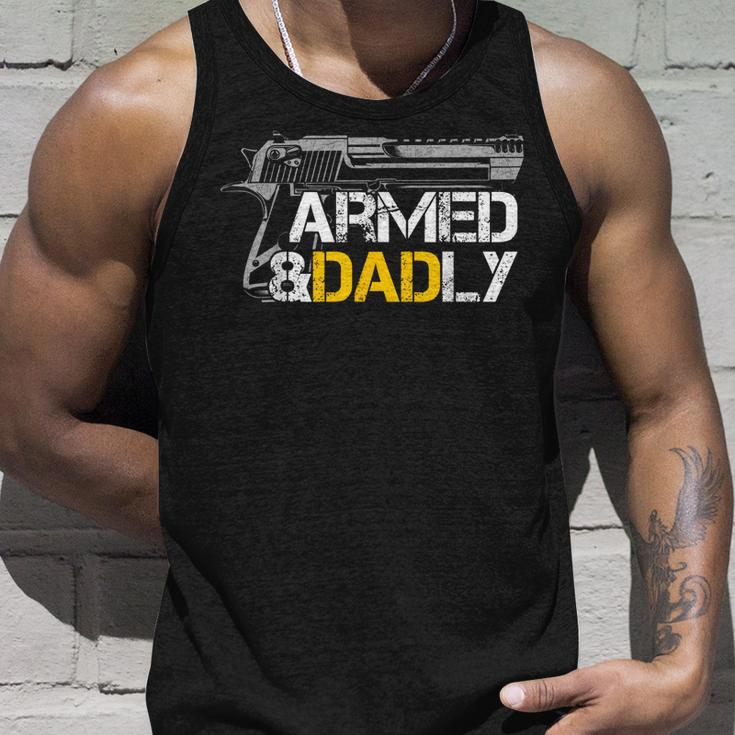 Armed And Dadly Veteran Dad Gun Unisex Tank Top Gifts for Him