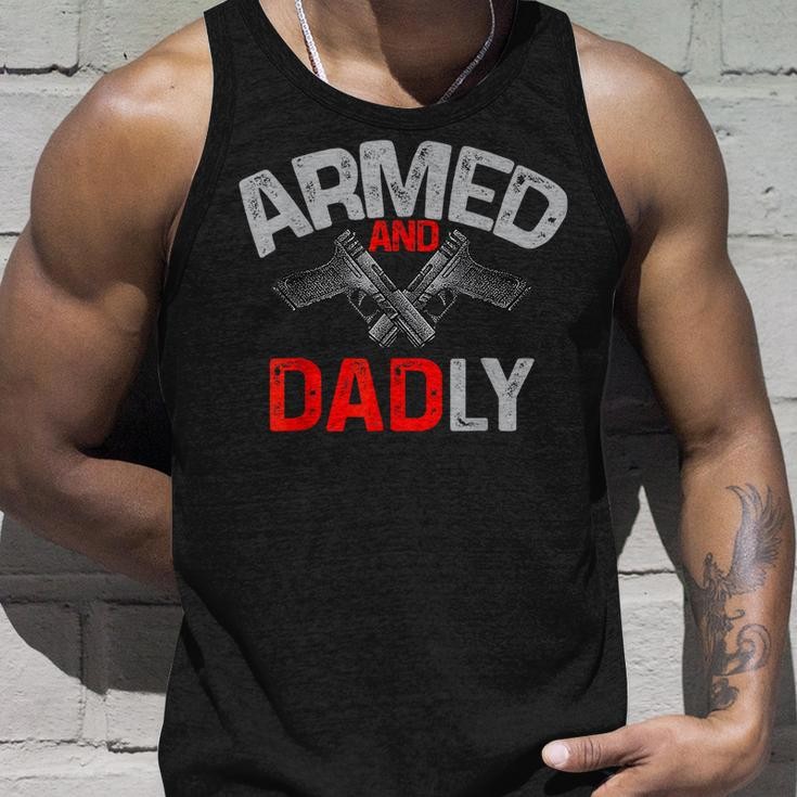 Men Armed And Dadly Deadly Father For Fathers Day Tank Top Gifts for Him