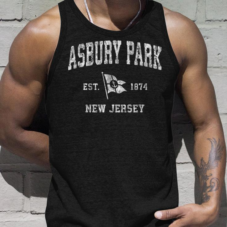 Asbury Park New Jersey Nj Vintage Boat Anchor Flag Unisex Tank Top Gifts for Him