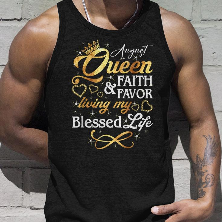 August Queen Living My Blessed Life Birthday Queen Crown Unisex Tank Top Gifts for Him