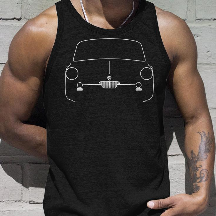 Autobianchi Bianchina Classic Car White Outline Graphic Unisex Tank Top Gifts for Him