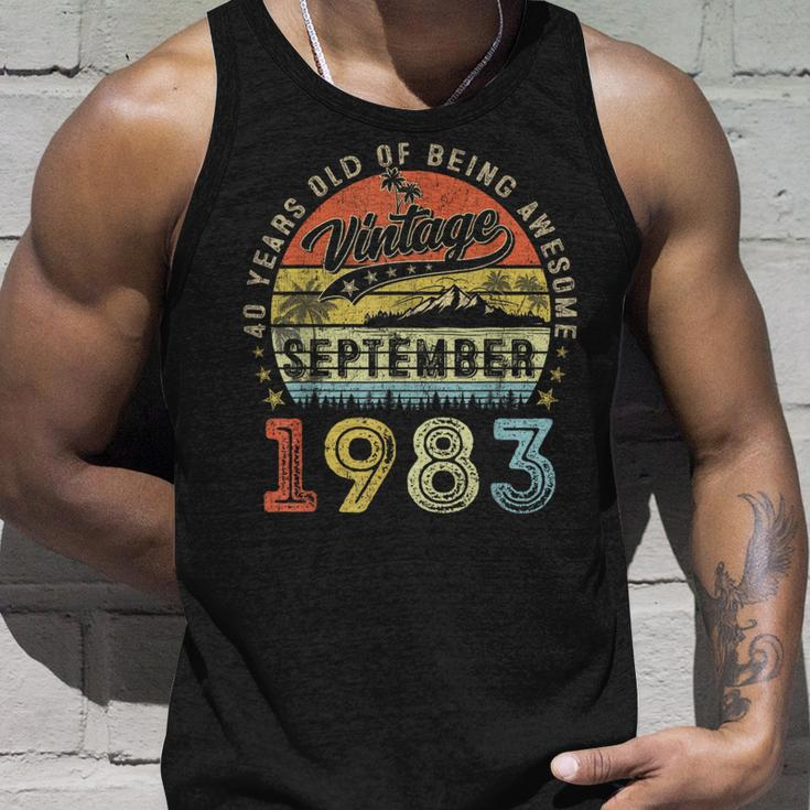 Awesome Since September 1983 Vintage 40Th Birthday Tank Top Gifts for Him