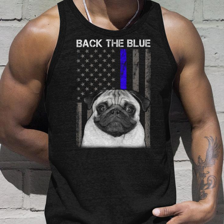 Back The Blue Thin Blue Line Us Flag Pug Do Unisex Tank Top Gifts for Him