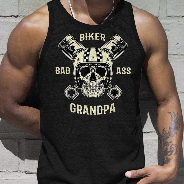 Bad Ass Biker Grandpa Motorcycle Fathers Day Tank Top Gifts for Him