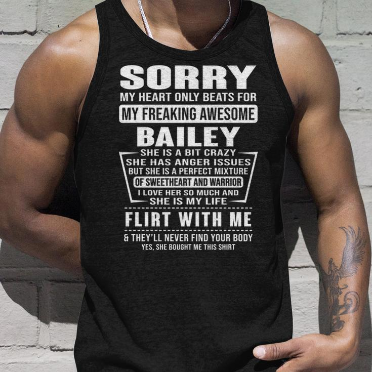 Bailey Name Gift Sorry My Heartly Beats For Bailey Unisex Tank Top Gifts for Him