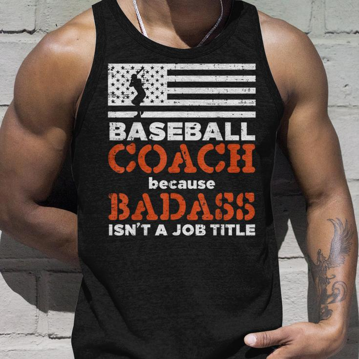 Baseball Coach Badass Job Title Us Flag Patriotic Men Patriotic Tank Top Gifts for Him