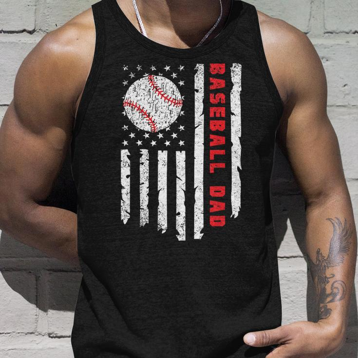 Baseball Dad Usa American Flag Patriotic Dad Fathers Day Unisex Tank Top Gifts for Him