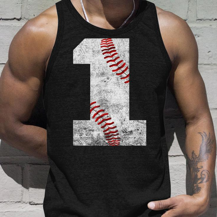 Baseball Jersey Number 1 Vintage 1St Birthday Unisex Tank Top Gifts for Him