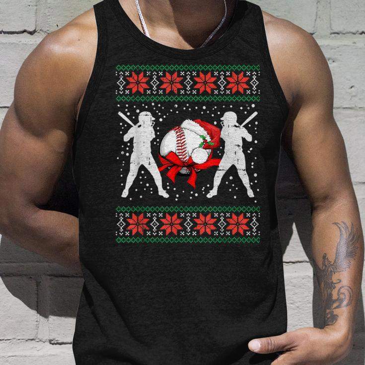 Baseball Ugly Christmas Sweater Softball Batter Hitter Tank Top Gifts for Him