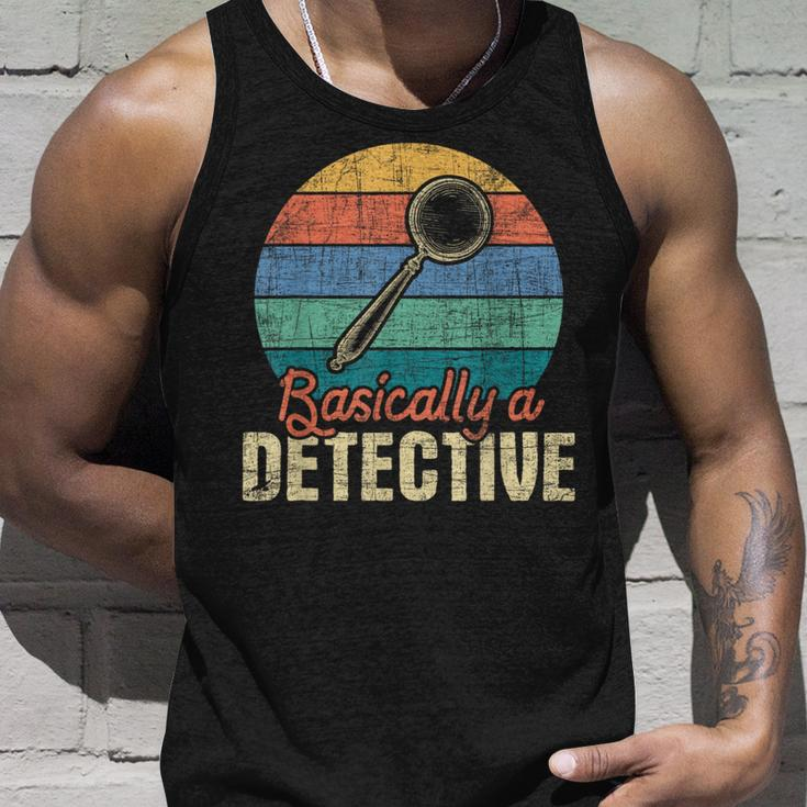 Basically A Detective - Retro Investigator Inspector Spying Unisex Tank Top Gifts for Him