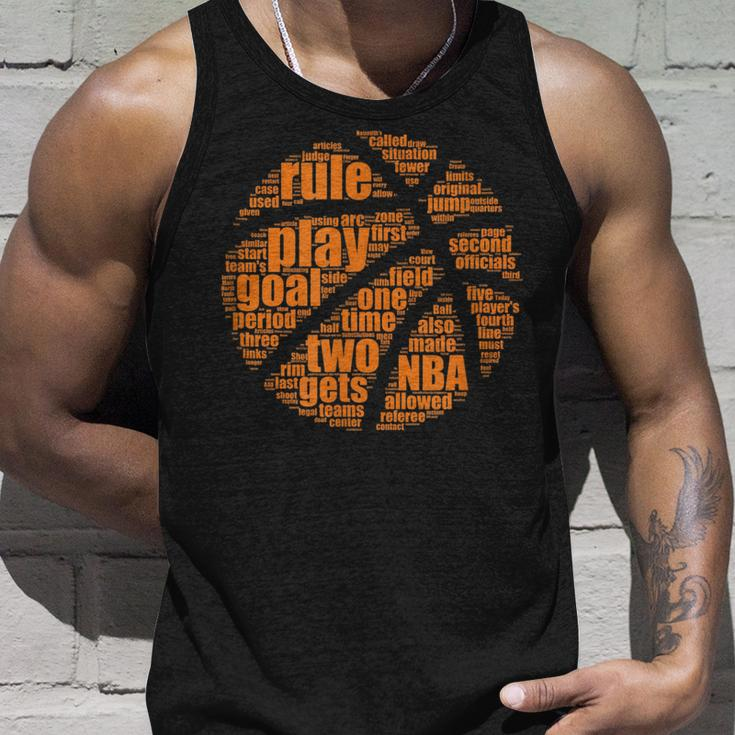 Basketball Motivational Word Cloud B Ball Terms Unisex Tank Top Gifts for Him