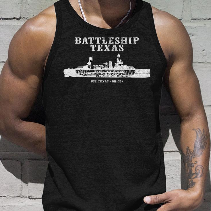 Battleship Texas Uss Texas Bb-35 Distressed Style Unisex Tank Top Gifts for Him