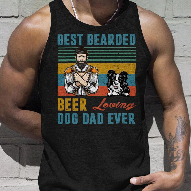 Beer Best Bearded Beer Loving Dog Dad Ever Border Collie Dog Love Unisex Tank Top Gifts for Him