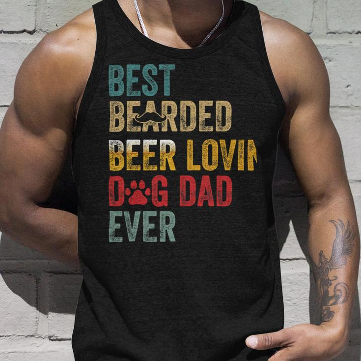 Beer Best Beards Beer Lovin Dog Dad Ever Father Papa Vintage Unisex Tank Top Gifts for Him