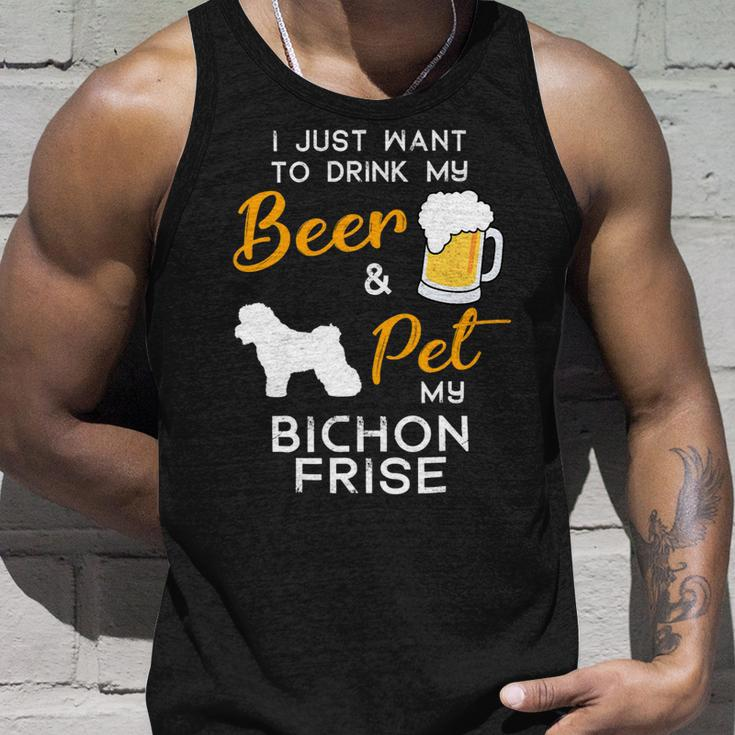 Beer Bichon Frise Dog Beer Lover Owner Christmas Birthday Gift Unisex Tank Top Gifts for Him