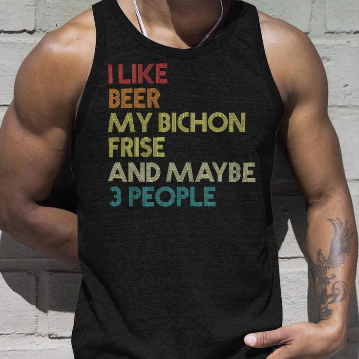 Beer Bichon Frise Owner Dog Beer Lover Quote Funny Vintage Retro Unisex Tank Top Gifts for Him