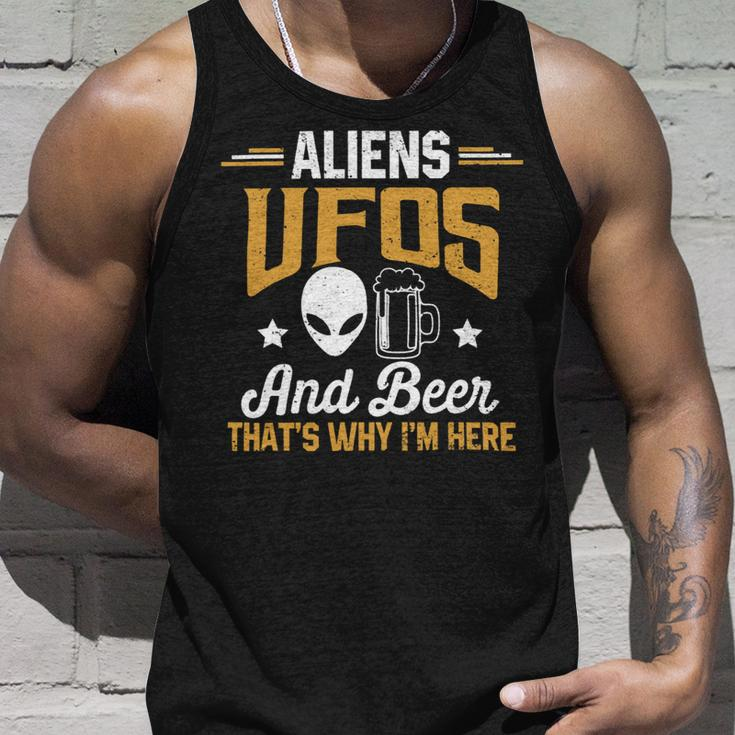 Beer Funny Aliens Ufos And Beer Thats Why Im Here Mens Space Unisex Tank Top Gifts for Him