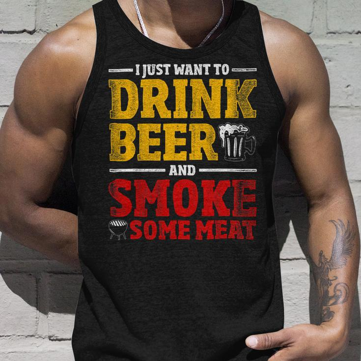 Beer Funny Bbq Chef Beer Smoked Meat Lover Gift Grilling Bbq Unisex Tank Top Gifts for Him