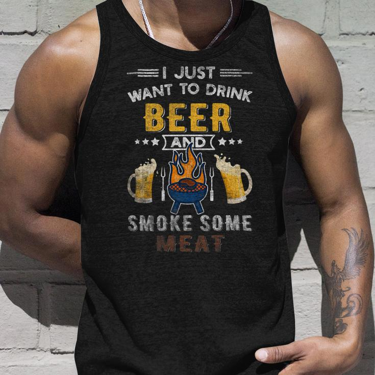 Beer Funny Bbq Chef Beer Smoked Meat Lover Summer Quote Grilling Unisex Tank Top Gifts for Him
