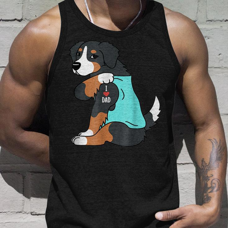 Bernese Mountain Dog I Love Dad Funny Dog Fathers Day Gift For Mens Unisex Tank Top Gifts for Him
