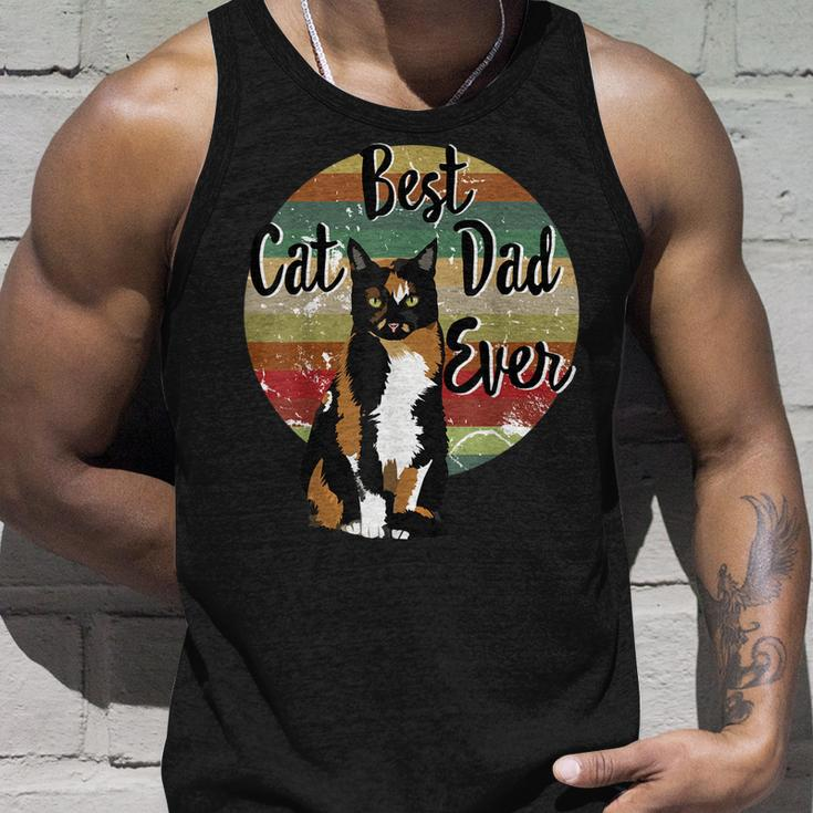 Best Cat Dad Ever Calico Fathers Day Gift Funny Retro Unisex Tank Top Gifts for Him