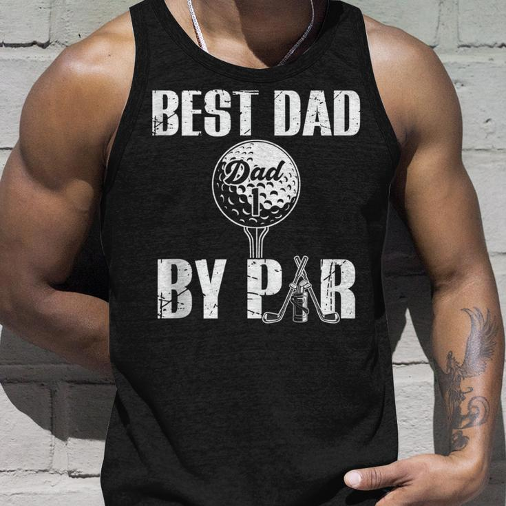 Best Dad By Par Fathers Day Golfing Funny Daddy Papa Unisex Tank Top Gifts for Him