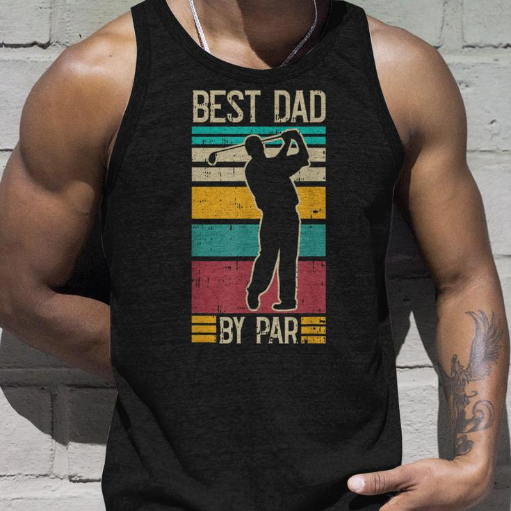 Best Dad By Par Golf Player Retro Golfing Sports Golfer Unisex Tank Top Gifts for Him