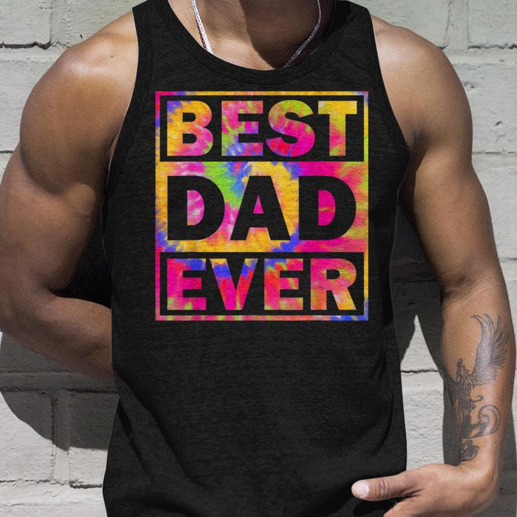Best Dad Ever With Us Flag Tie Dye Fathers Day Unisex Tank Top Gifts for Him