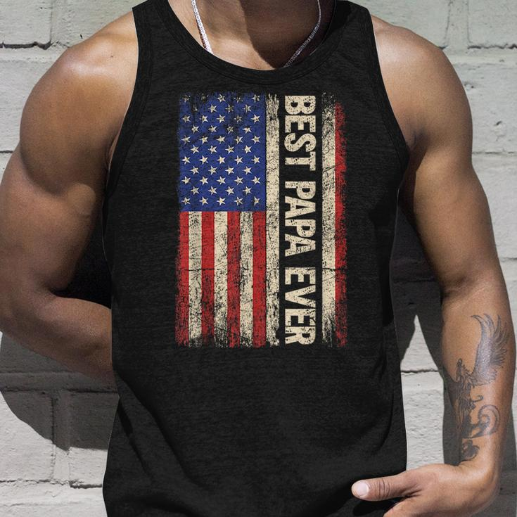 Best Papa Ever Us American Flag Gifts For Fathers Day Men Unisex Tank Top Gifts for Him