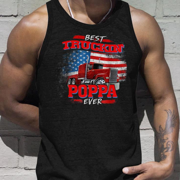 Best Trucking Poppa Ever Truck Driver Fathers Day Gift Unisex Tank Top Gifts for Him