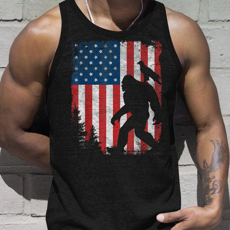 Bigfoot 4Th Of July Bald Eagle American Usa Flag Patriotic Unisex Tank Top Gifts for Him
