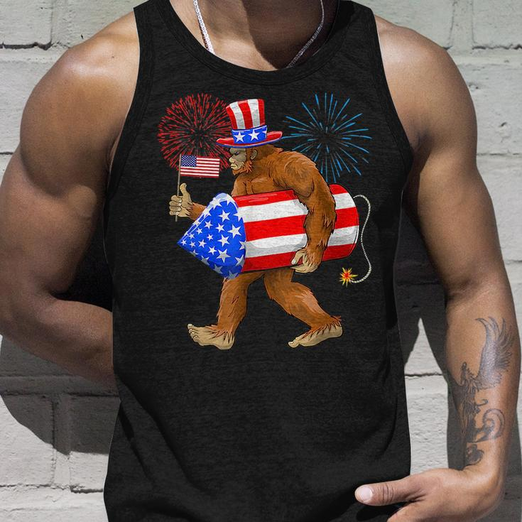 Bigfoot American Flag Funny 4Th Of July Sasquatch Believe Unisex Tank Top Gifts for Him