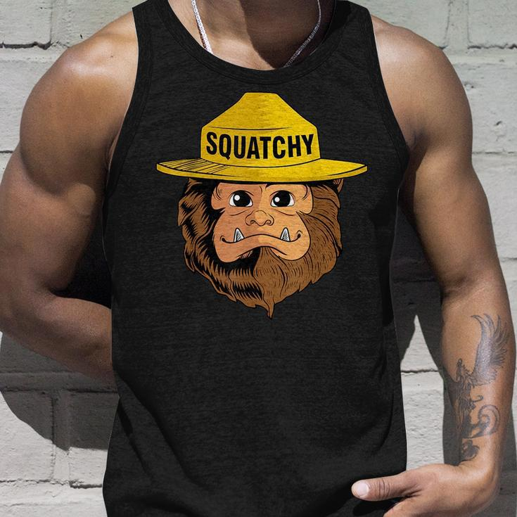 Bigfoot Squatchy Sasquatch Camping Hiking Retro Vintage Unisex Tank Top Gifts for Him