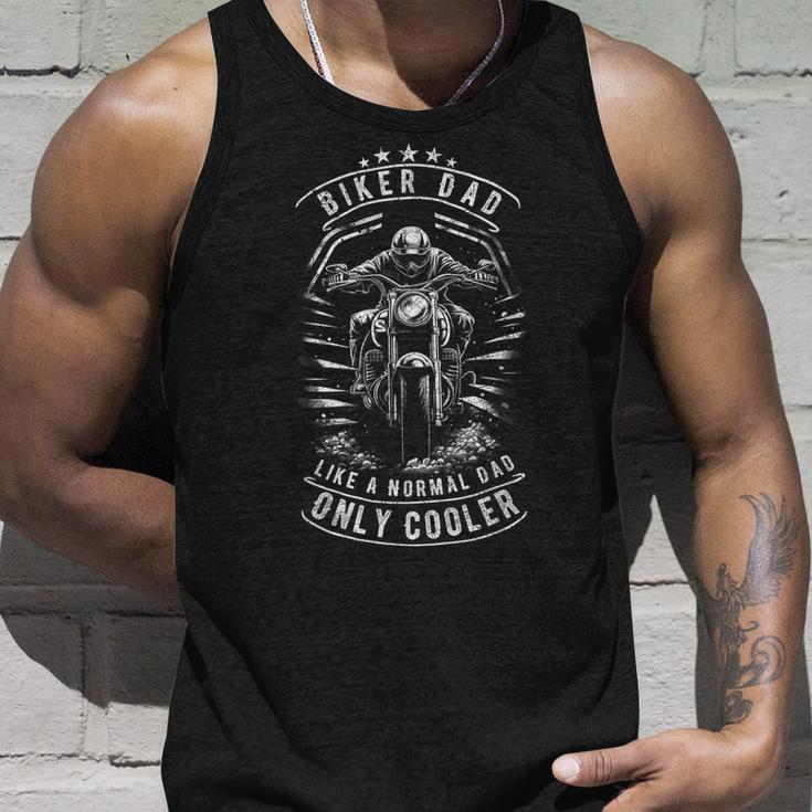 Biker Dad Motorcycle Fathers Day Design For Fathers Unisex Tank Top Gifts for Him