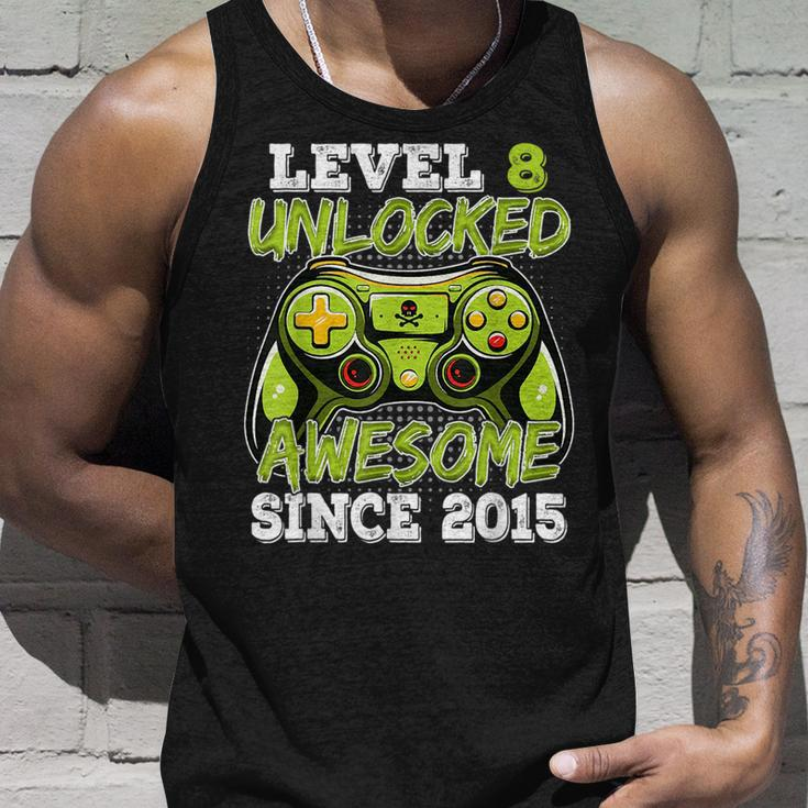 Birthday Boy Video Game Level 8 Unlocked Awesome Since 2015 Tank Top Gifts for Him