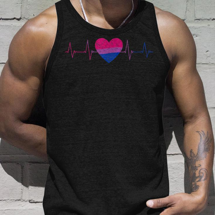 Bisexual Heartbeat - Bi Flag Ekg Pulse Line Lgbt Pride Unisex Tank Top Gifts for Him