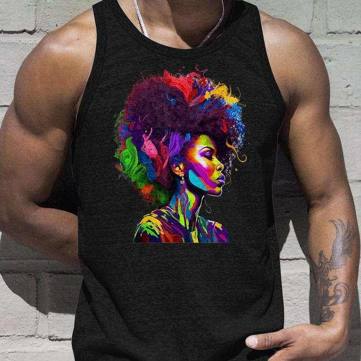 Black Queens Colorful Afro Unisex Tank Top Gifts for Him