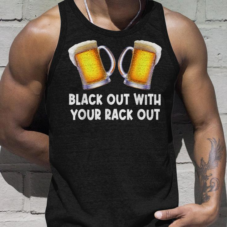 Black Out With Your Rack Out Drinking White Trash Tank Top Gifts for Him